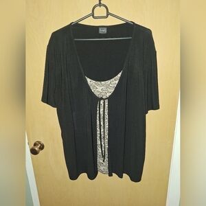 Vamp Black And Pink Blouse Size Large